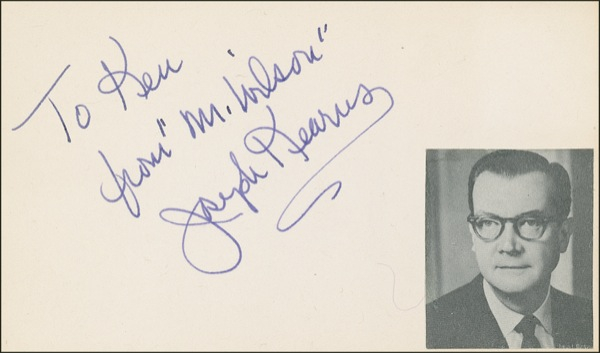 Lot 942 Joseph Kearns: Extremely scarce signature of Mr. Wilson, Joseph Kearns