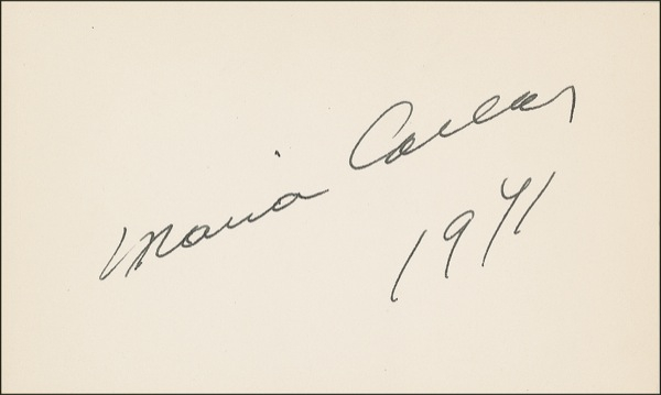 Lot 638 Maria Callas Signature