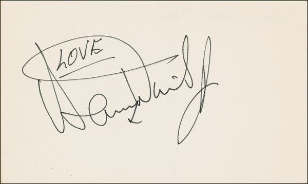 Lot 838 Sammy Davis, Jr Signature