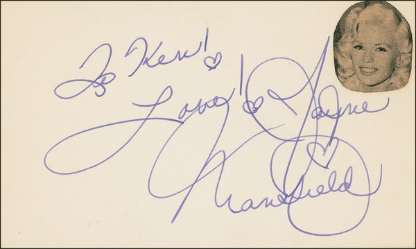 Lot 985 Jayne Mansfield Signature