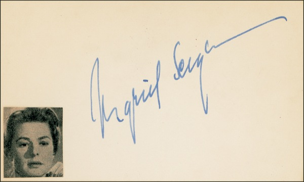 Lot 784 Ingrid Bergman Signature