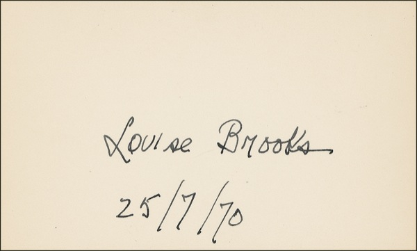 Lot 802 Louise Brooks Signature