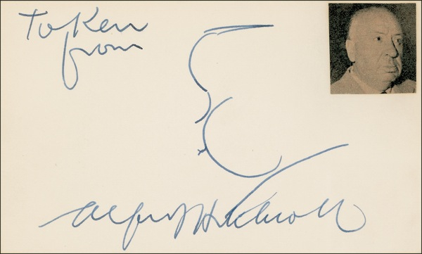 Lot 922 Alfred Hitchcock Signature