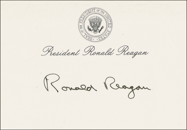 Lot 123 Ronald Reagan Signature