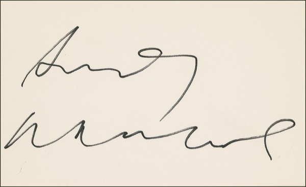 Lot 552 Andy Warhol Signature
