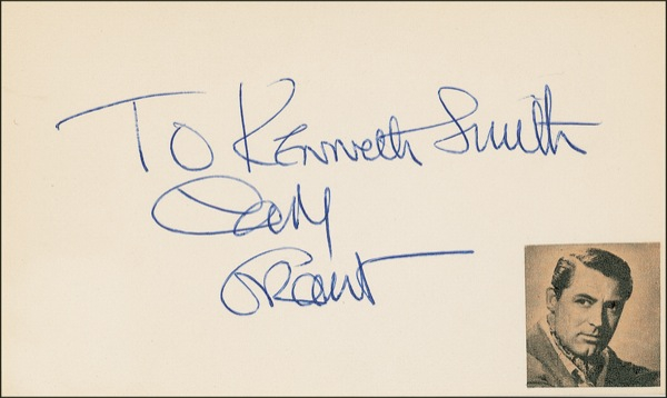 Lot 890 Cary Grant Signature