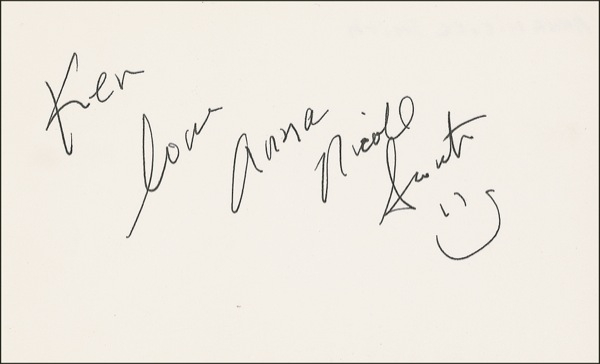 Lot 1056 Anna Nicole Smith Signature