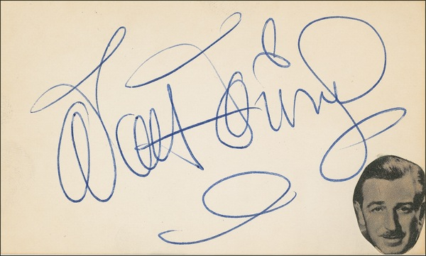 Lot 569 Walt Disney Signature