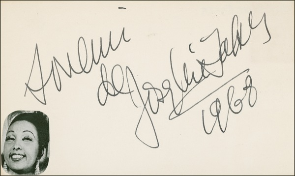 Lot 607 Josephine Baker Signature