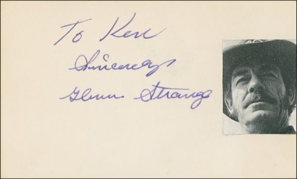 Lot 1068 Glenn Strange Signature