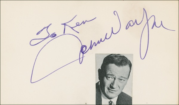 Lot 1106 John Wayne Signature