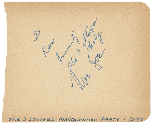 Lot 1091 Three Stooges Signature