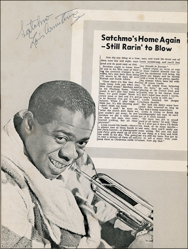 Lot 604 Louis Armstrong: Concert program signed by Satchmo and his band