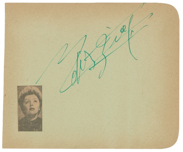 Lot 710 Edith Piaf Signature