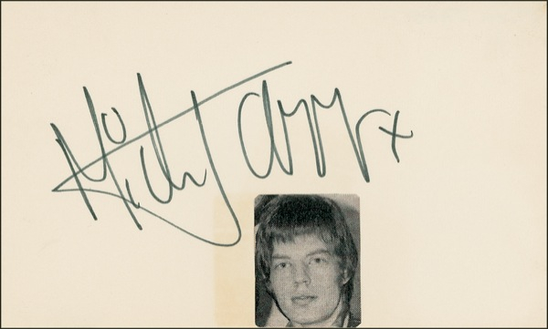 Lot 679 Mick Jagger Signature