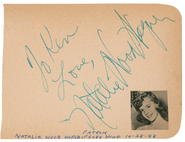 Lot 1125 Natalie Wood Signature