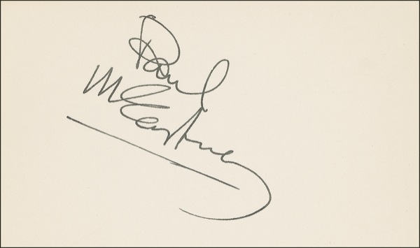 Lot 620 Beatles: McCartney, Paul Signature