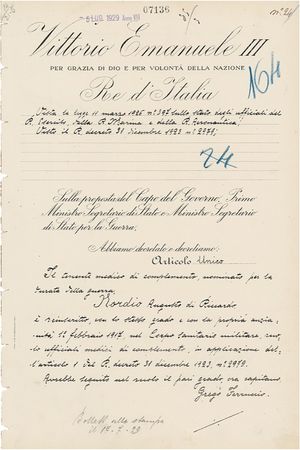 Lot #275 Benito Mussolini and Vittorio Emanuele III Signed Document - Image 1