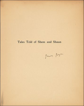 Lot #506 James Joyce: Highly desirable signed limited edition of The Tales of Shem and Shaun - Image 1