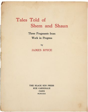 Lot #506 James Joyce: Highly desirable signed limited edition of The Tales of Shem and Shaun - Image 2
