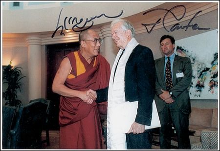 Lot #19 Jimmy Carter and Dalai Lama Signed
