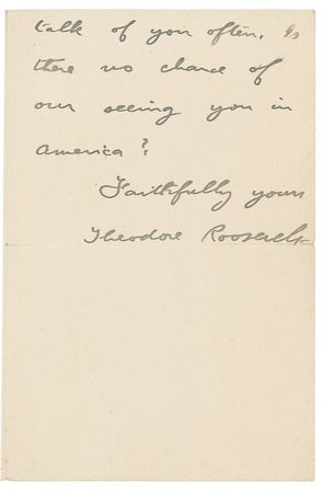 Lot #140 Theodore Roosevelt: Writing to an Egyptian official after his visit - Image 1