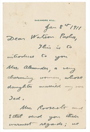 Lot #140 Theodore Roosevelt: Writing to an Egyptian official after his visit - Image 2