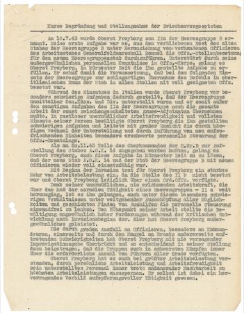 Lot #393 Gerd von Rundstedt: von Rundstedt military recommendation - Image 1