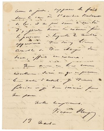 Lot #503 Victor Hugo Handwritten Letter Signed - Image 2