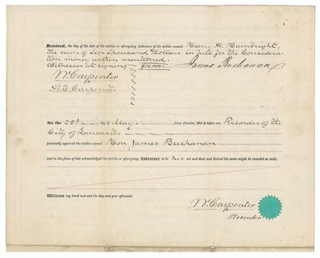 Lot #12 James Buchanan: The ex-president as real