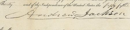 Lot #77 Andrew Jackson Signed Document - Image 1