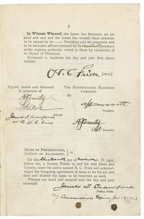 Lot #229 Henry Clay Frick Signed Document - Image 2