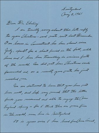 Lot #448 Charles Lindbergh: Proud Papa: Lindbergh sends an update of his children?s activities to the associate of a controversial collaborator - Image 1