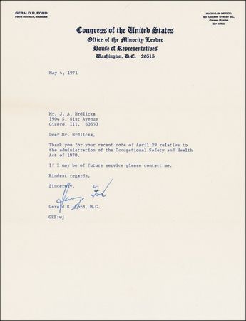 Lot #54 Gerald Ford: “We Republicans have been pointing out the weaknesses, waste and inefficiency of the ‘Great Society’” - Image 4
