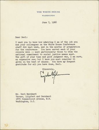 Lot #80 Lyndon B. Johnson: “Those to whom the national commitment to social justice means the most”: LBJ praises a prominent civil rights advocate - Image 2