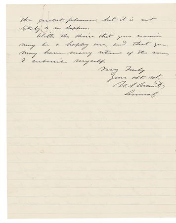 Lot #57 U. S. Grant: BROTHERS IN ARMS: Grant receives an invitation to the Thirteenth Corps reunion, “formed from the survivors of the brave army which bore the Union through the late conflict, triumphantly.” - Image 2