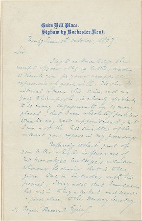 Lot #489 Charles Dickens: ?So many engagements in so many places? - Image 1