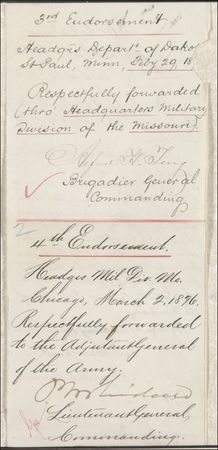 Lot #351 Philip Sheridan and Alfred Terry Endorsements - Image 2