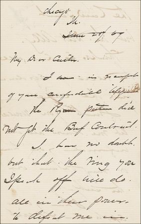 Lot #353 Philip H. Sheridan: GOOD OLD DAYS: Seven years to the day before Little Bighorn, SHERIDAN writes to his old friend CUSTER, anticipating a reunion ?if things look peaceful? - Image 1