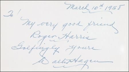 Lot #1267 Walter Hagen Signature - Image 2