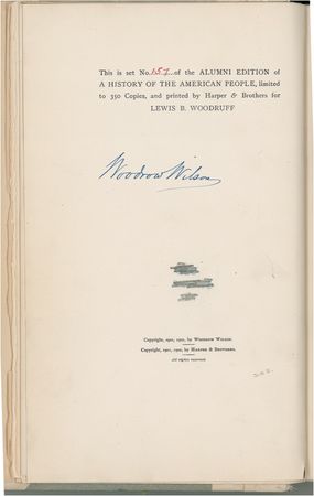Lot #182 Woodrow Wilson Book - Image 2