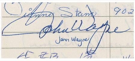 Lot #1107 John Wayne Guest Book Page - Image 1