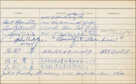 Lot #1107 John Wayne Guest Book Page - Image 2