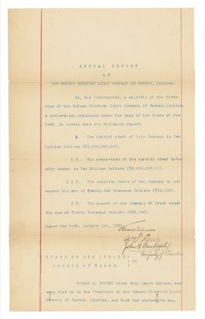 Lot #222 Thomas Edison: Reporting on his European operations - Image 2