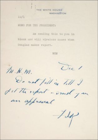 Lot #134 Franklin D. Roosevelt: Appointments to the SEC - Image 2