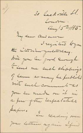 Lot #296 Henry M. Stanley: Through the Dark Continent: “You ask me for a copy of my book” - Image 1