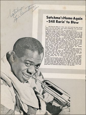 Lot #604 Louis Armstrong: Concert program signed by Satchmo and his band - Image 1