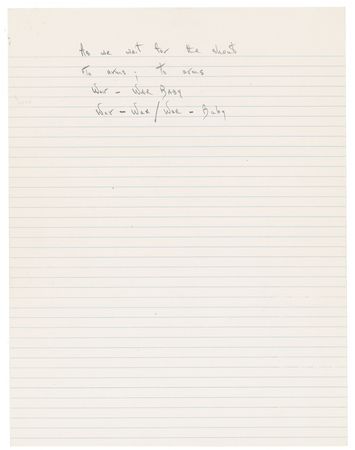 Lot #727 Rolling Stones: Jagger, Mick: WAR WAR BABY: JAGGER writes the lyrics to a song from his second solo album - Image 3