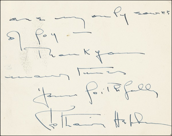 Lot 932 Katharine Hepburn: ?A dreadful cold? during her Broadway run in The Philadelphia Story