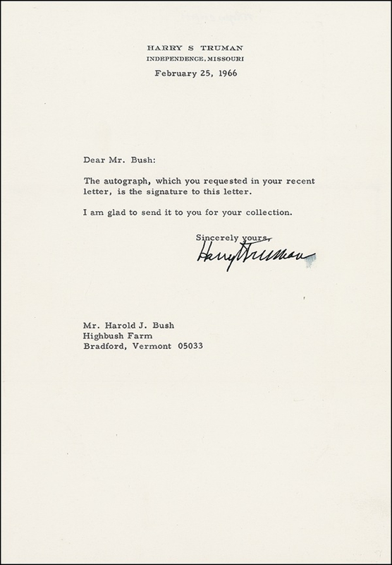 Lot 146 Harry S. Truman Typed Letter Signed
